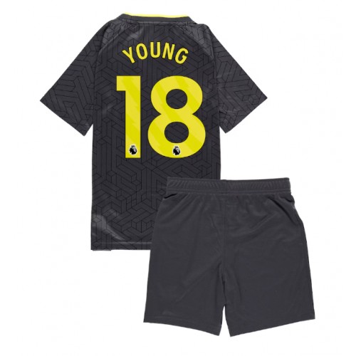 Dětský fotbalový dres Everton Ashley Young #18 2024-25 Venkovní Krátký Rukáv (+ trenýrky)